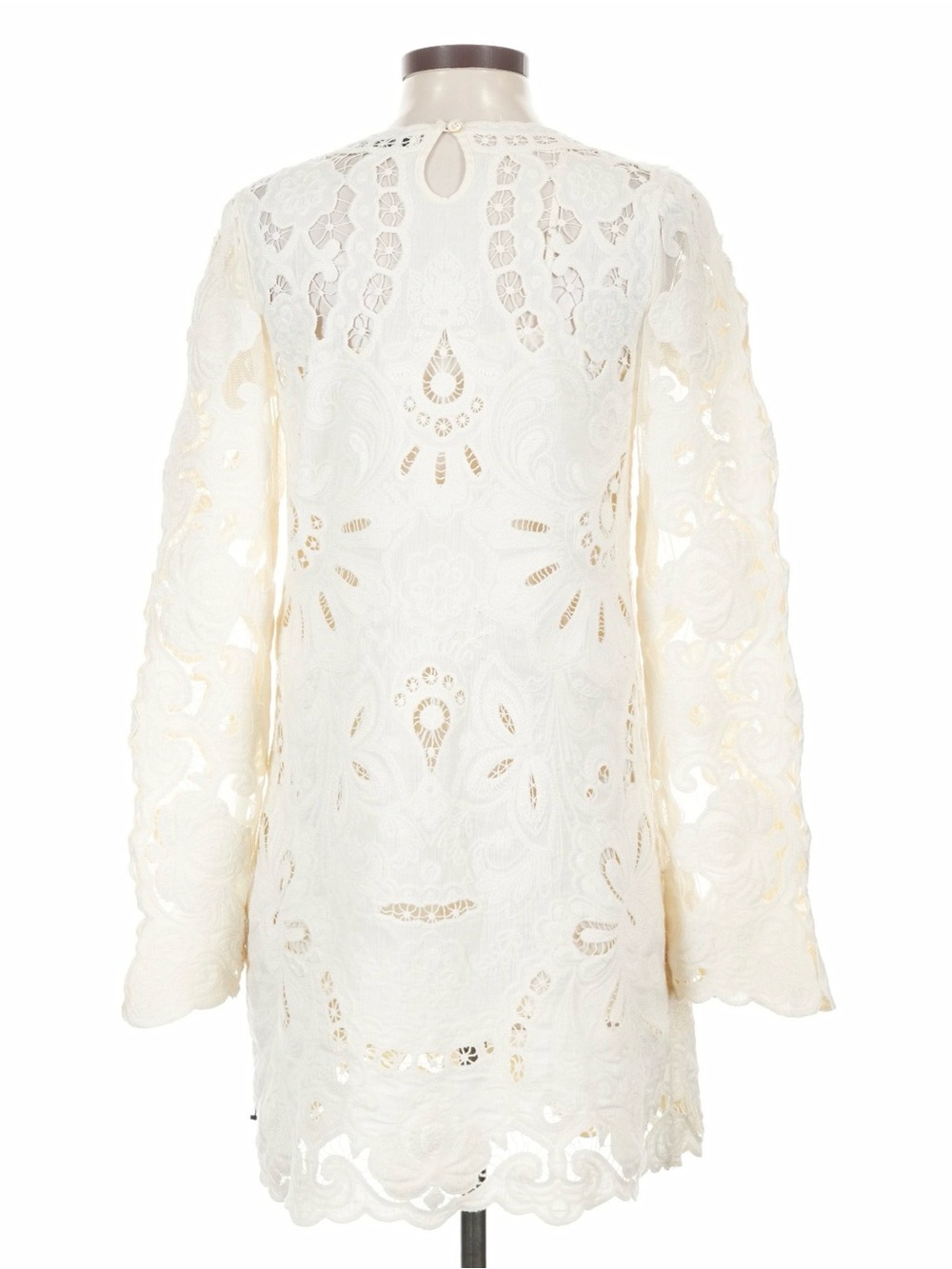 Sea New York White Cream Lace Long-Sleeve Lysa Embroidered Mini Dress - Picture 9 of 16